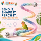 Flexible Cotton Rope Bird Perch, 3 PCS Twistable Gradient Cage Climbing Route