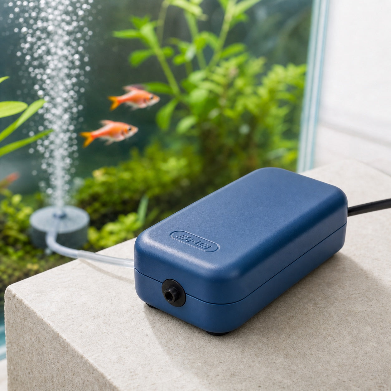 Aquarium Air Pump, 3 L/min Single Outlet Fish Tank Aerator
