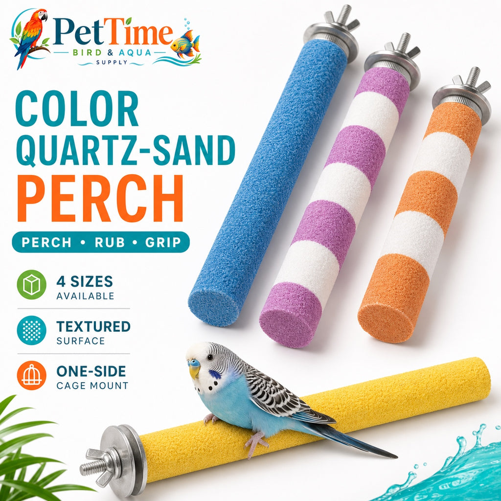 Quartz Sand Bird Grooming Perch for Cage for Beak Rubbing and Nail Contact