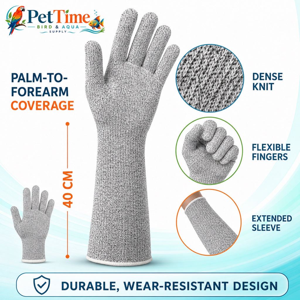 Pet Handling Gloves Bite Proof, 15.7 in Bird/Parrot/Dog/Cat/Lizard