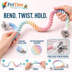 Flexible Cotton Rope Bird Perch, 3 PCS Twistable Gradient Cage Climbing Route
