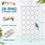 28-Ring Bird Climbing Net, Foldable Bird Rope Swing and Activity Net