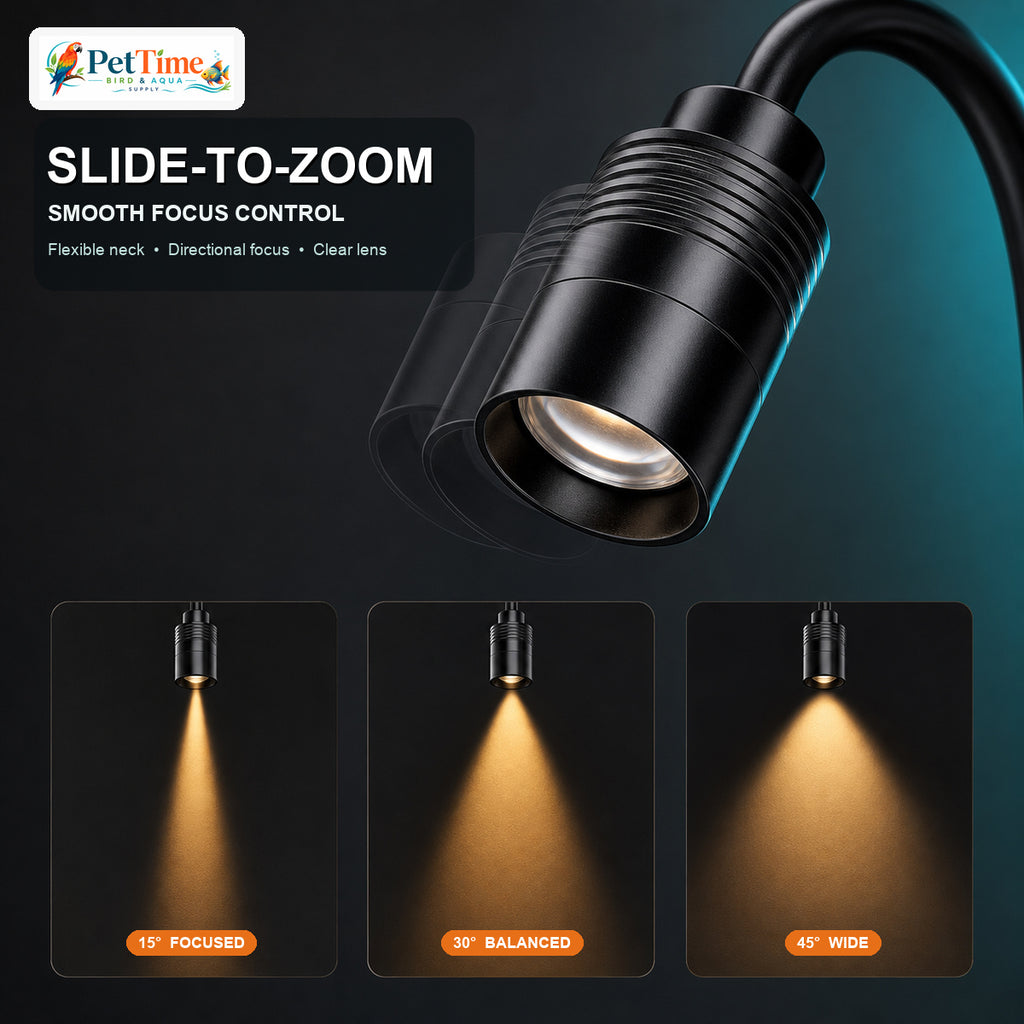 Zoomable Aquarium Clip-on Spotlight 3W USB Port (AquaGear Supplies)