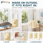 3-in-1 Bird Water Dispenser for Cage, 240ml Automatic Bird Waterer with Cup