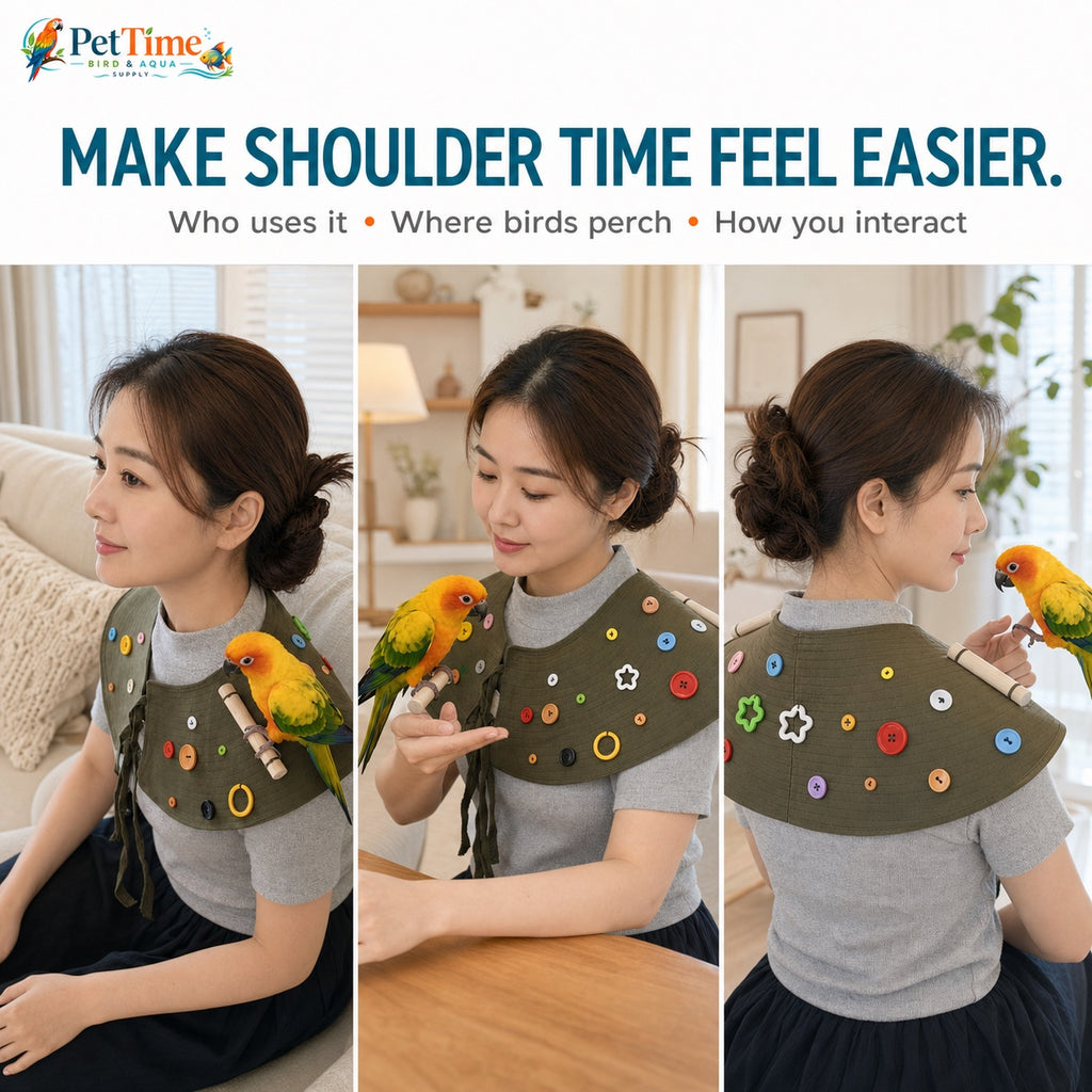 Parrot Shoulder Protector Cape with Wood Perch