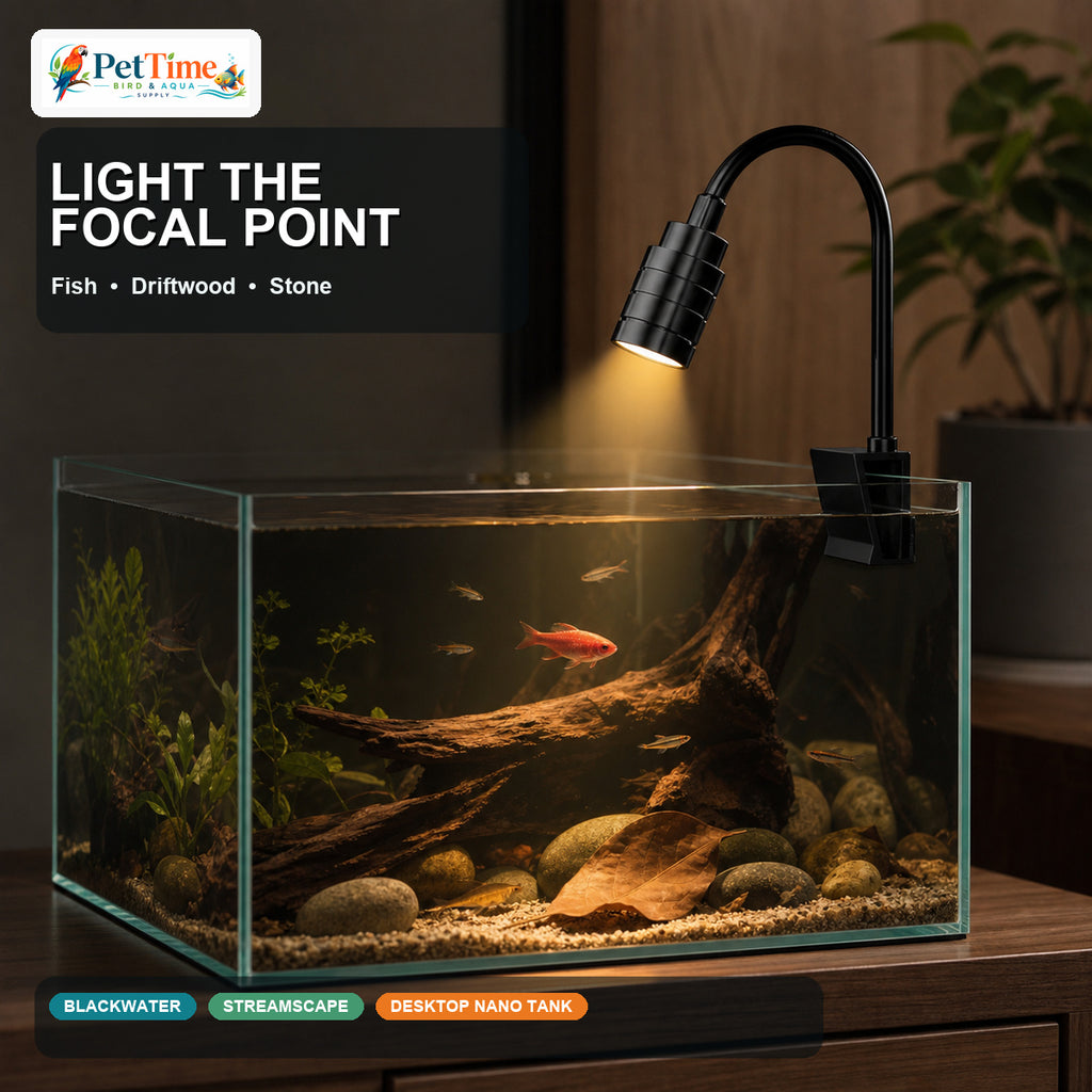 Zoomable Aquarium Clip-on Spotlight 3W USB Port (AquaGear Supplies)