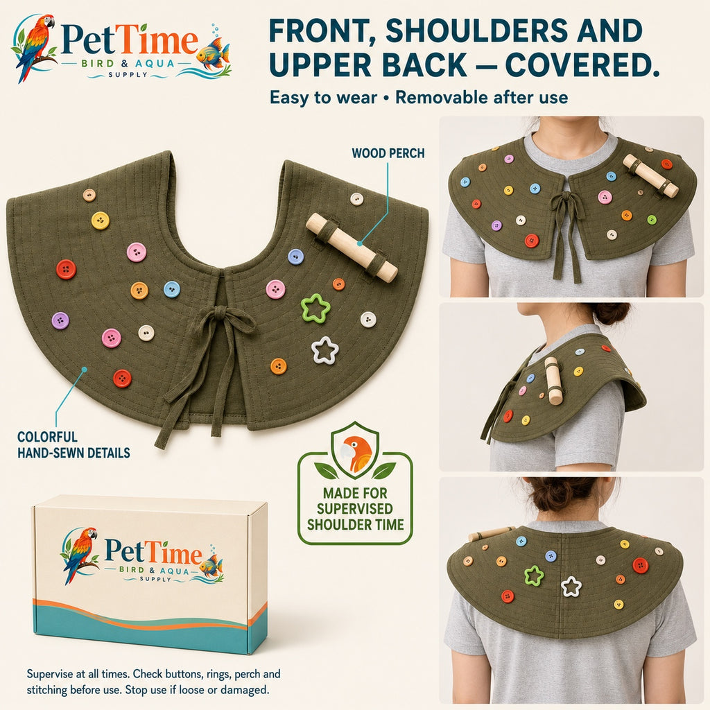Parrot Shoulder Protector Cape with Wood Perch