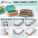 Flexible Bird Ladder Bridge for Cage, Natural Prickly Ash Wood