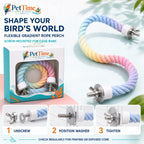 Flexible Cotton Rope Bird Perch, 3 PCS Twistable Gradient Cage Climbing Route