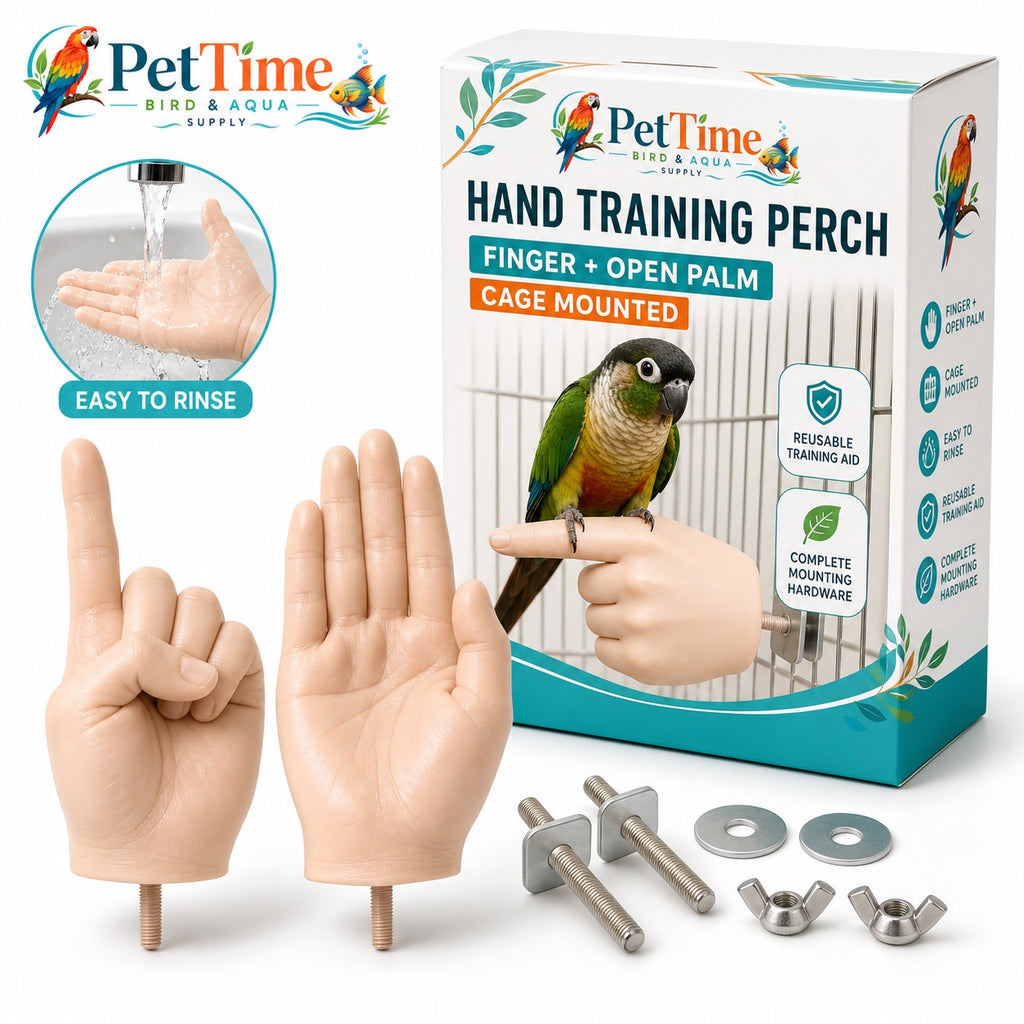 Parrot Training Hand Perch for Cage, Fake Hand Step-Up Practice Stand