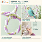 28-Ring Bird Climbing Net, Foldable Bird Rope Swing and Activity Net