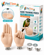 Parrot Training Hand Perch for Cage, Fake Hand Step-Up Practice Stand