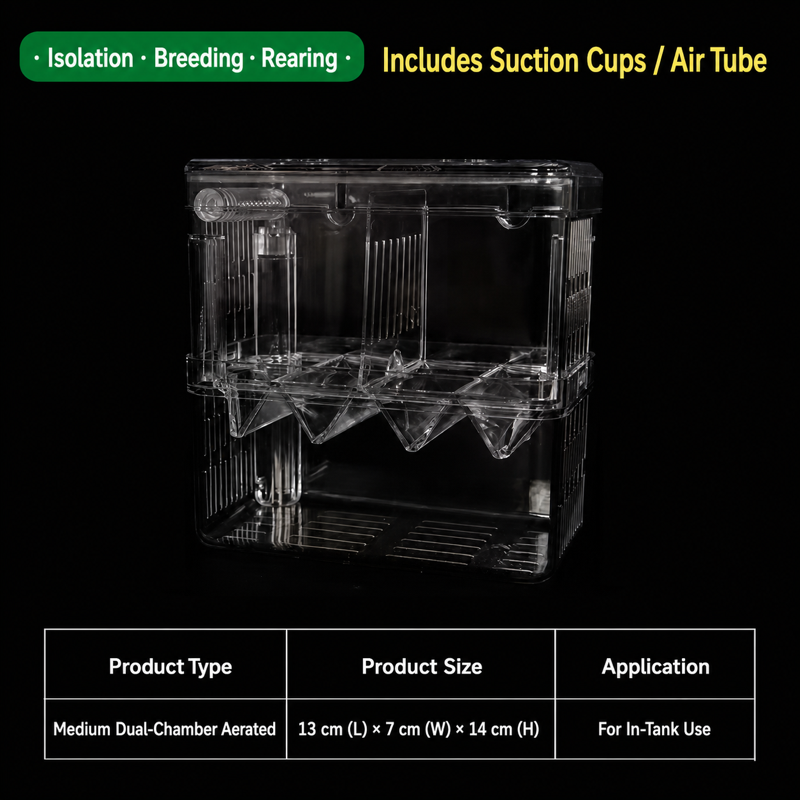 Aquarium Breeder Box for Baby Fish, In-Tank Guppy Birthing and Fish Isolation Box