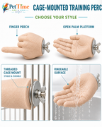 Parrot Training Hand Perch for Cage, Fake Hand Step-Up Practice Stand
