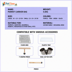 Small Bird Carrier Bag with Panoramic Clear Window, Breathable Parrot Travel Carrier