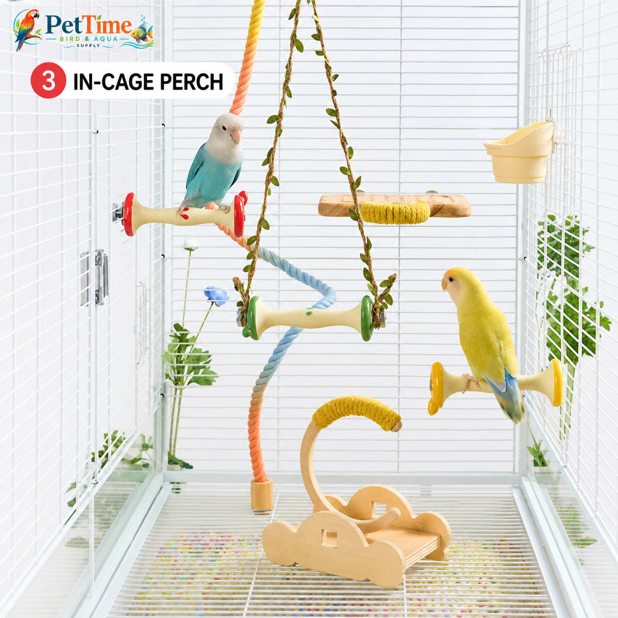 Tafit Ceramic Bird Perch, Apple Core Shaped Parrot Nail Care