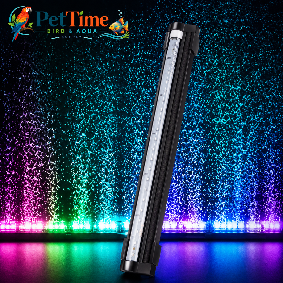 Multi-Size Aquarium LED Bubble Bar with Light, USB Color-Changing