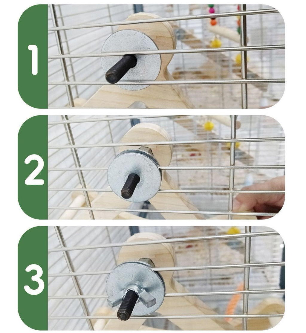 Wooden Bird Exercise Wheel, 20 cm Parrot Rotating Perch Toy with Dual Bearings