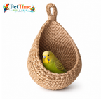 Hanging Bird Nest Basket for Small Birds, Teardrop Woven Parrot Resting Nook