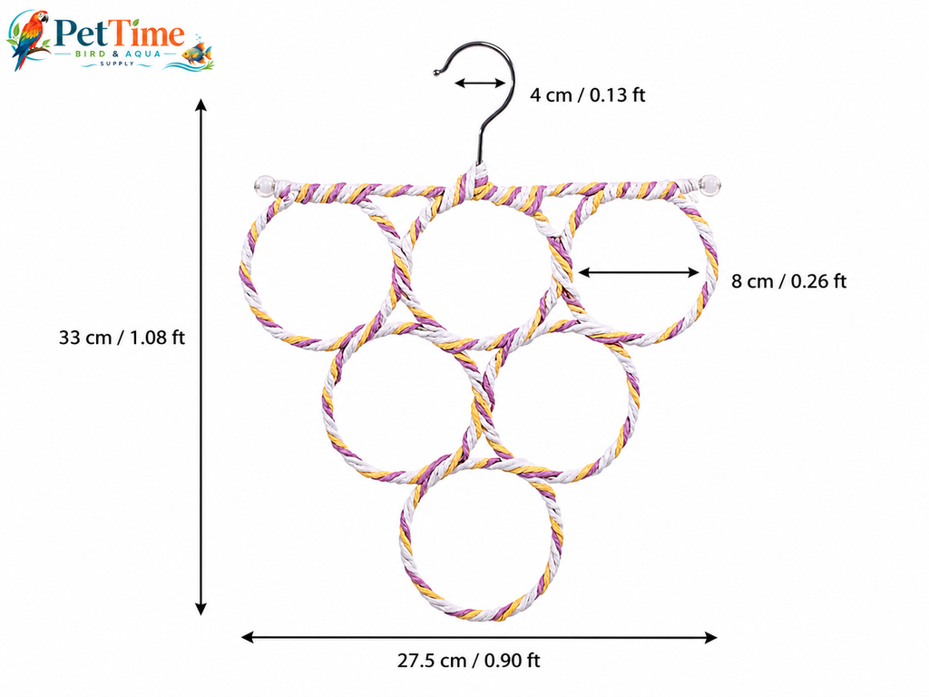 3 PCS Ring Bird Climbing Net, Foldable Bird Rope Swing and Activity Net