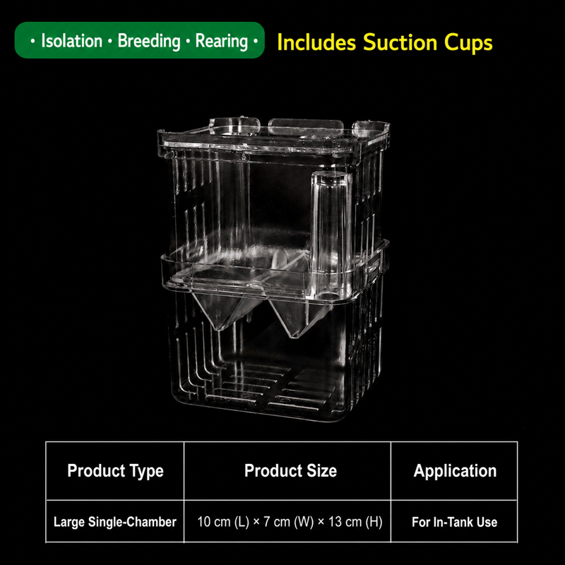 Aquarium Breeder Box for Baby Fish, In-Tank Guppy Birthing and Fish Isolation Box