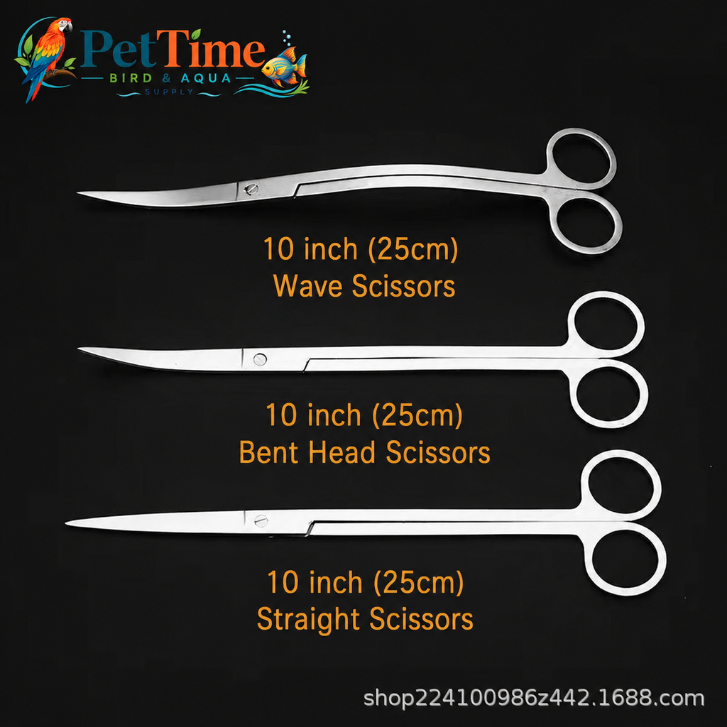 6-Piece Aquascaping Tools Kit, Stainless Steel Aquarium Scissors, Tweezers and Double-Ended Substrate Spatula