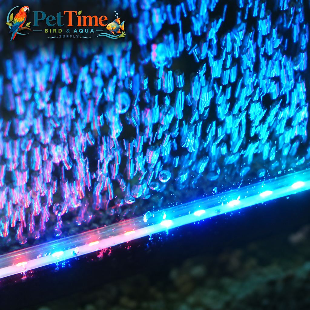 Multi-Size Aquarium LED Bubble Bar with Light, USB Color-Changing