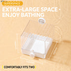 2-in-1 External Bird Bath and Feeder for Cage, Clear Parrot Bathtub