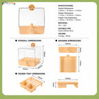 2-in-1 External Bird Bath and Feeder for Cage, Clear Parrot Bathtub