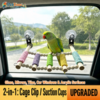 Window Suction Cup Bird Perch and Rope Ladder, Window Parrot Climbing Toy