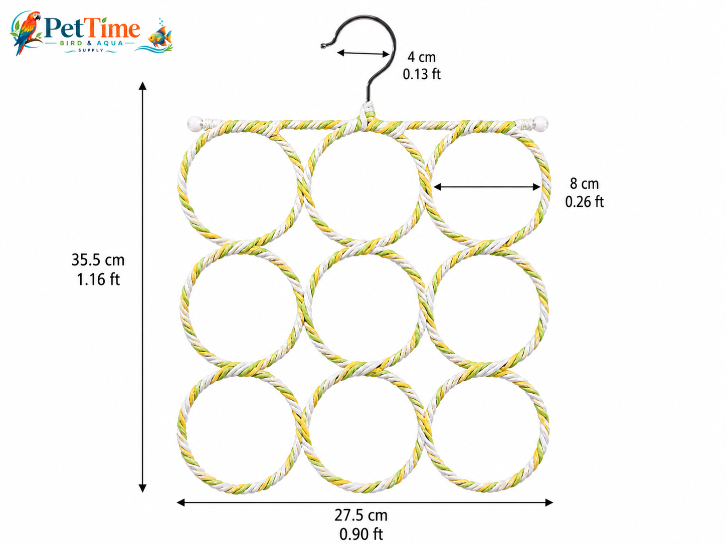3 PCS Ring Bird Climbing Net, Foldable Bird Rope Swing and Activity Net
