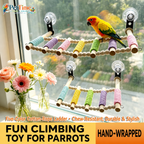 Window Suction Cup Bird Perch and Rope Ladder, Window Parrot Climbing Toy