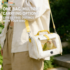 Small Bird Carrier with Clear Window, Compact Bird Travel Bag