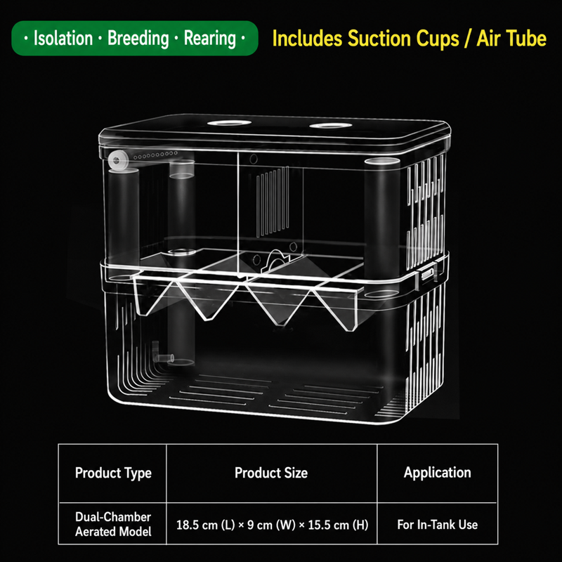 Aquarium Breeder Box for Baby Fish, In-Tank Guppy Birthing and Fish Isolation Box