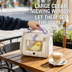 Small Bird Carrier with Clear Window, Compact Bird Travel Bag