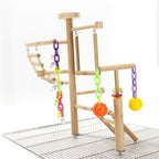 Table Top Parrot Playground, Multi-Level Wooden Parrot Playground with Perches