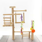 Table Top Parrot Playground, Multi-Level Wooden Parrot Playground with Perches