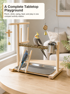 Table Top Bird Play Stand with Pepper Wood Perches, Parrot Playground