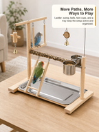 Table Top Bird Play Stand with Pepper Wood Perches, Parrot Playground