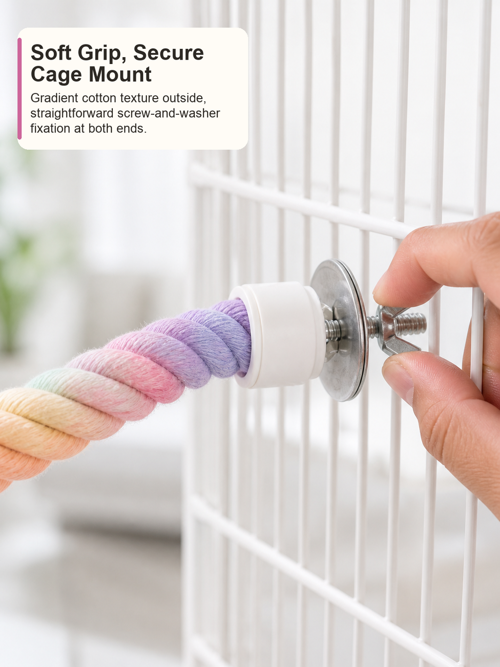 Flexible Cotton Rope Bird Perch, 3 PCS Twistable Gradient Cage Climbing Route
