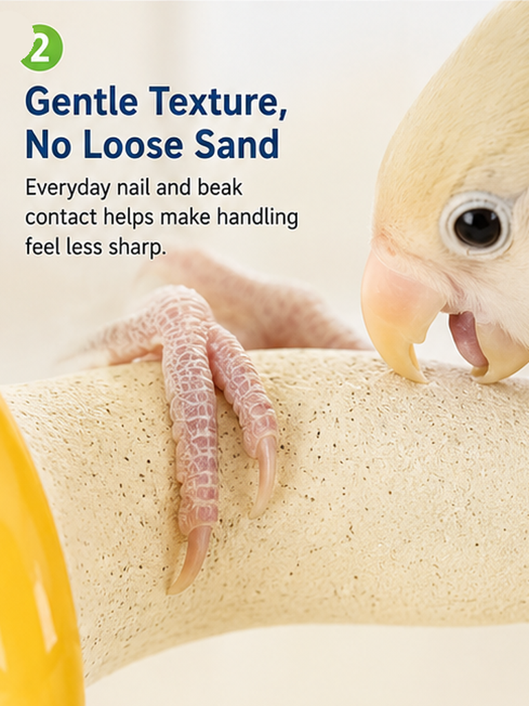 Tafit Ceramic Bird Perch, Apple Core Shaped Parrot Nail Care