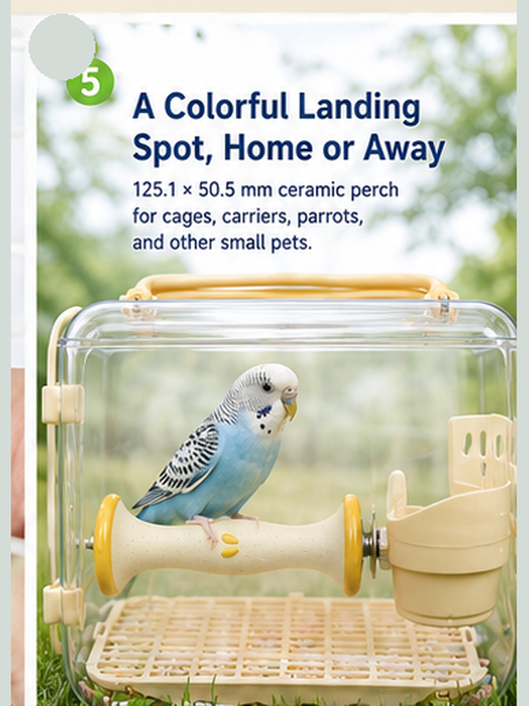 Tafit Ceramic Bird Perch, Apple Core Shaped Parrot Nail Care
