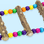 Flexible Bird Ladder Bridge for Cage, Natural Prickly Ash Wood