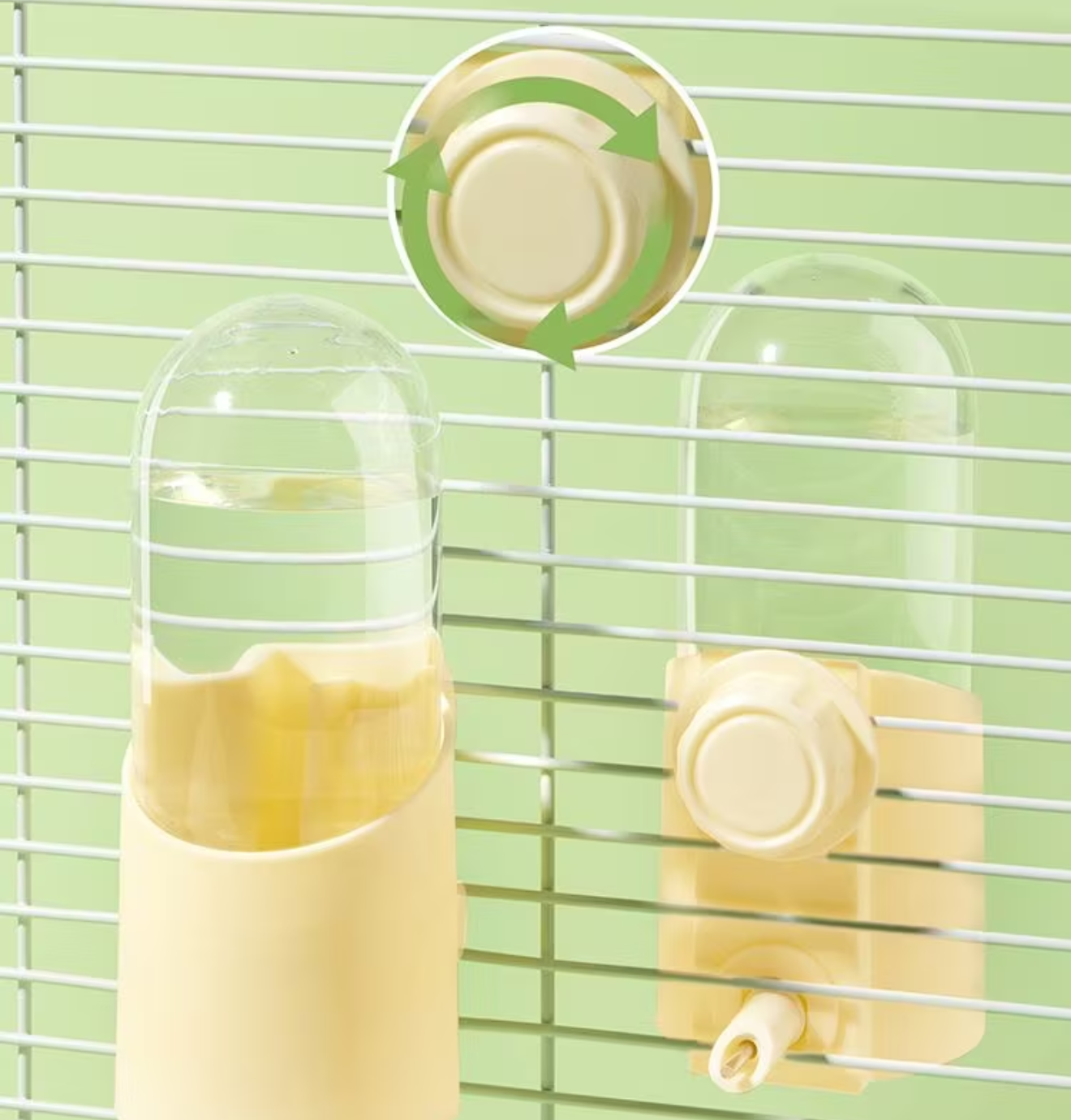 3-in-1 Bird Water Dispenser for Cage, 240ml Automatic Bird Waterer with Cup