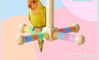 Rotating Parrot Perch for Bird Cage, 360-Degree Pinewood Windmill Toy