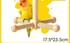 Rotating Parrot Perch for Bird Cage, 360-Degree Pinewood Windmill Toy