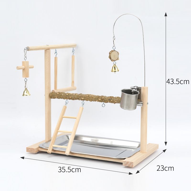 Table Top Bird Play Stand with Pepper Wood Perches, Parrot Playground