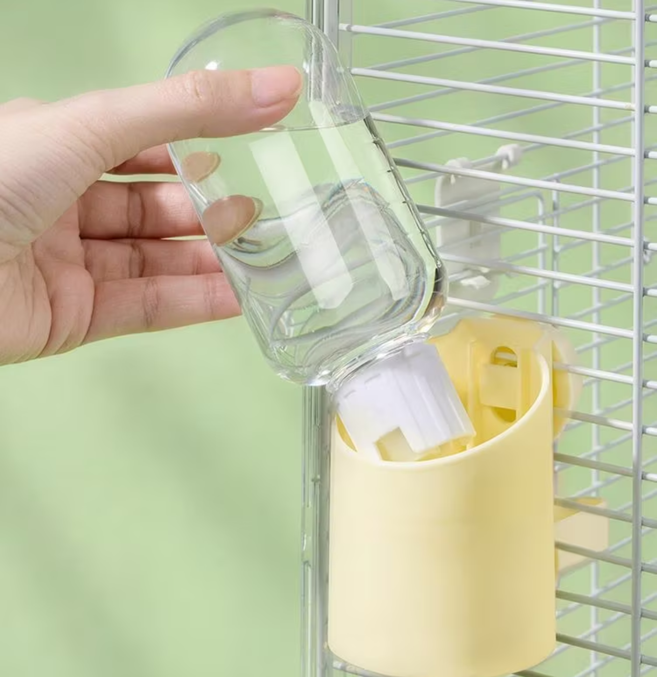 3-in-1 Bird Water Dispenser for Cage, 240ml Automatic Bird Waterer with Cup
