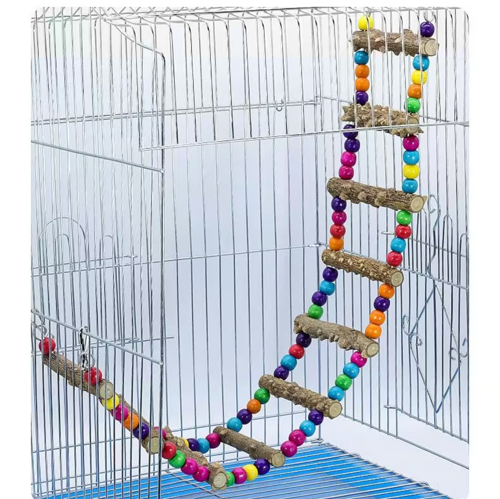 Flexible Bird Ladder Bridge for Cage, Natural Prickly Ash Wood