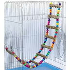 Flexible Bird Ladder Bridge for Cage, Natural Prickly Ash Wood